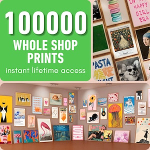 GESAMTER SHOP-VERKAUF Mega Bundle-Wand-Kunst-Set, druckbare Maximalist-Galerie, trendige ästhetische Drucke, vielseitige Poster sofort digitaler Download