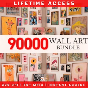 GANZER SHOP-VERKAUF 90000-Mega-Wand-Kunst-Set, druckbare Maximalist-Galerie, trendige ästhetische Drucke, vielseitige Poster sofort digitaler Download