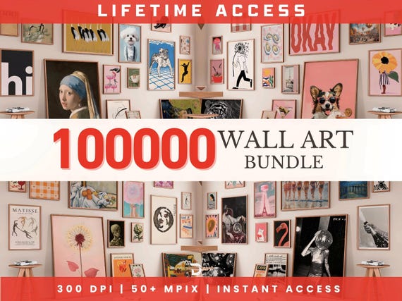 100000 Mega Wall Art Prints, Eclectic Gallery Set (Digital Download)