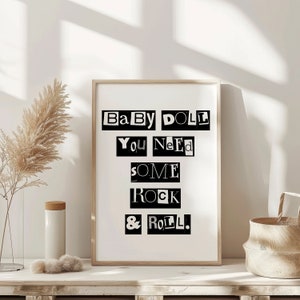 Baby Doll Rock & Roll Wall Art Therapy Print Vintage Bar Cart  Retro Wall Art Aesthetic Kitchen Decor Poster College Apartment Decor Funky