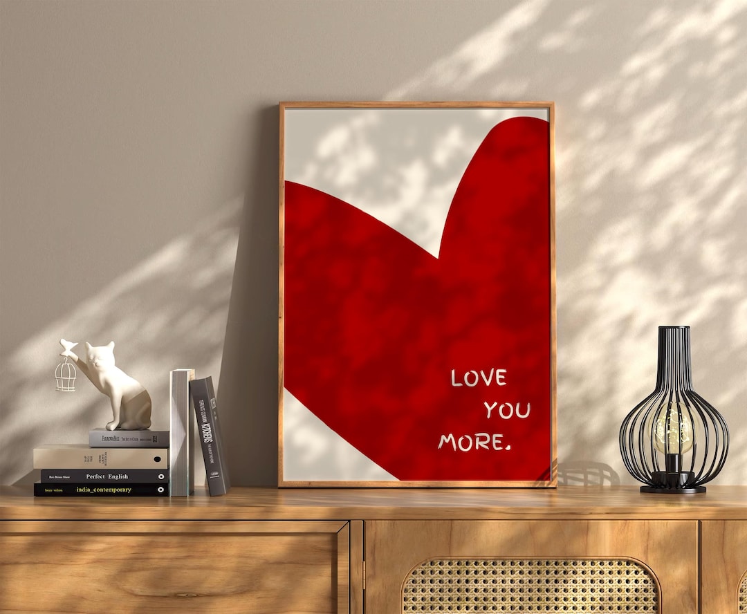 Love You More Wall Art Print Vintage Bar Cart Retro Aesthetic Kitchen ...