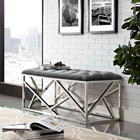 Intersperse Bench Modern Contemporary Entrance Way Bedroom Etsy