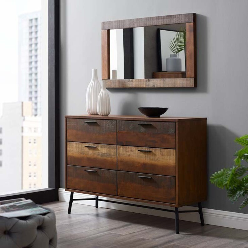Arwen Rustic Distressed Wood Dresser In Walnut Free Shipping Etsy