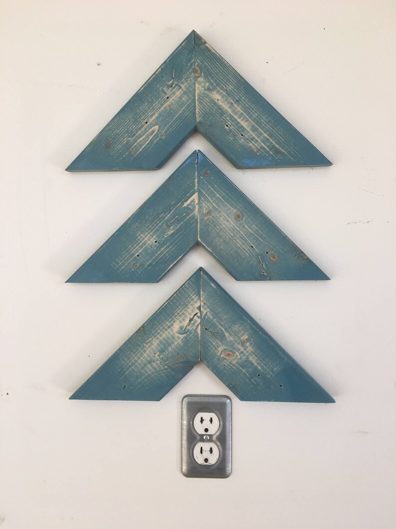 Chevron Rustic Wall Art Decor Wood arrow 3 piece set cottage Etsy