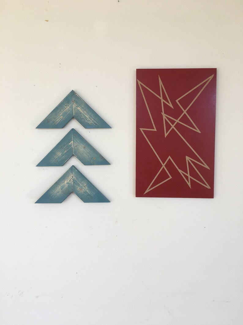 Chevron Rustic Wall Art Decor Wood arrow 3 piece set cottage Etsy