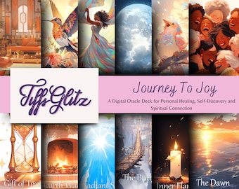 Journey to Joy 44-Card Digital Oracle Deck for Personal Healing, Self-Discovery & Spiritual Connection, Digital Tarot Cards, Divination Tool