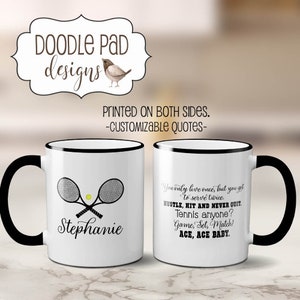 Custom Coffee Mug Tennis Player Gift for Tennis Team Coach Personalized Mug Doubles Partner Gift