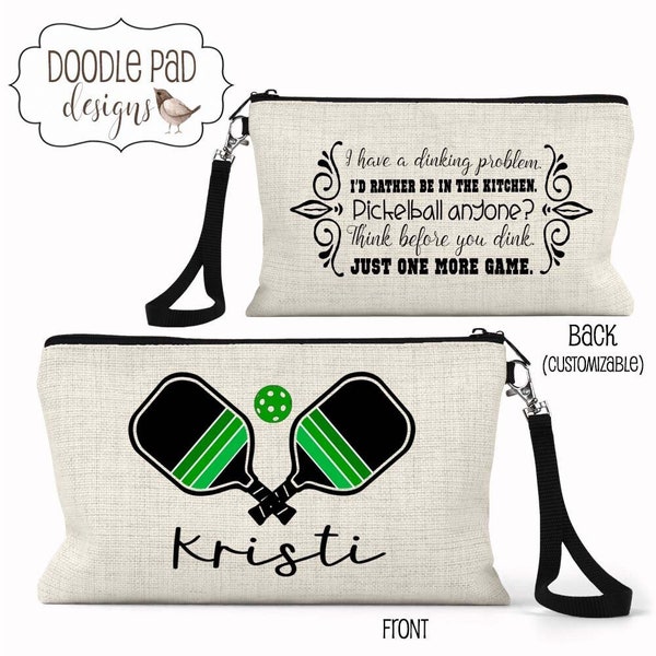 Cosmetic Bag for Pickleball Players | Personalized Make Up Bag |  Toiletry Bag |