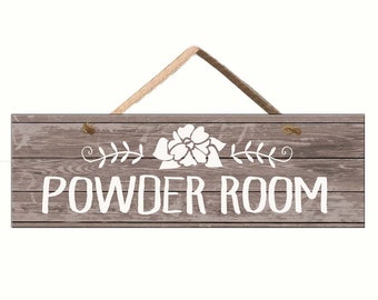 Powder Room Sign, Cottage Chic Bathroom Decor