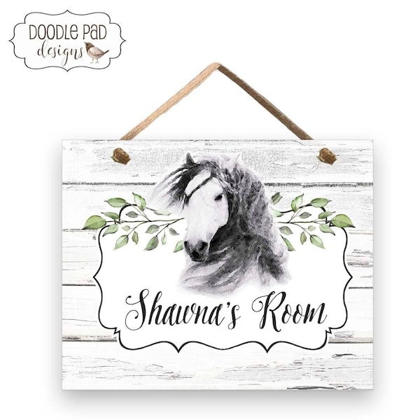 Plaque nominative avec cheval, cadeau personnalisé pour amoureux des chevaux, impression cheval