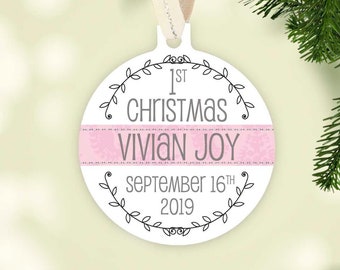 1st Christmas ornament, Personalized Baby's First Christmas Ornament, Custom Photo Ornament