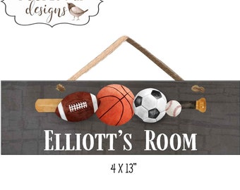 Sports Door Sign, Kids Room Sign, Door Sign for Coach