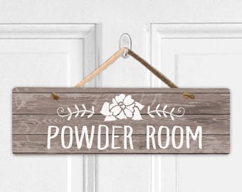 Powder Room Sign, Cottage Chic Bathroom Decor