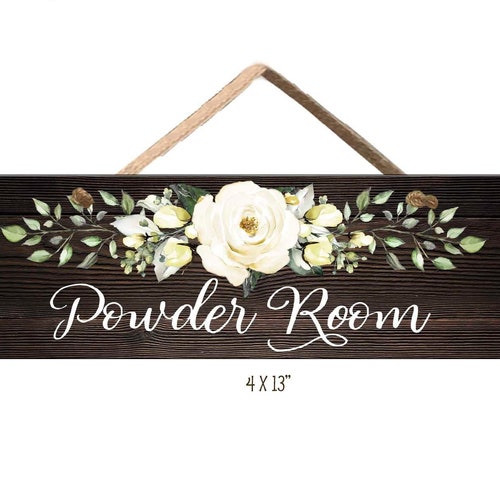 Powder Room Door Sign Farmhouse Inspired Decor Etsy