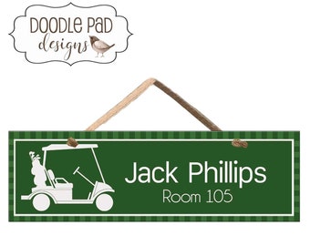 Personalized Door Sign, Golf Name Sign, Assisted Living door hanger