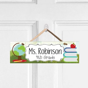 Teacher Door Sign Classroom Door Hanger Personalized Teacher Name Sign Elementary School Gift for New Teacher