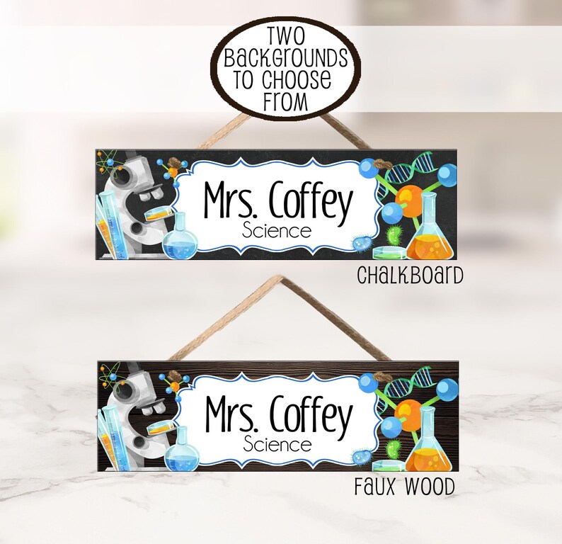 Teacher Door Sign Science Classroom Decor Personalized STEM Class Door ...