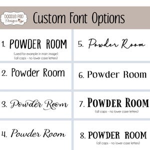 Powder Room Sign, Cottage Chic Bathroom Decor image 4