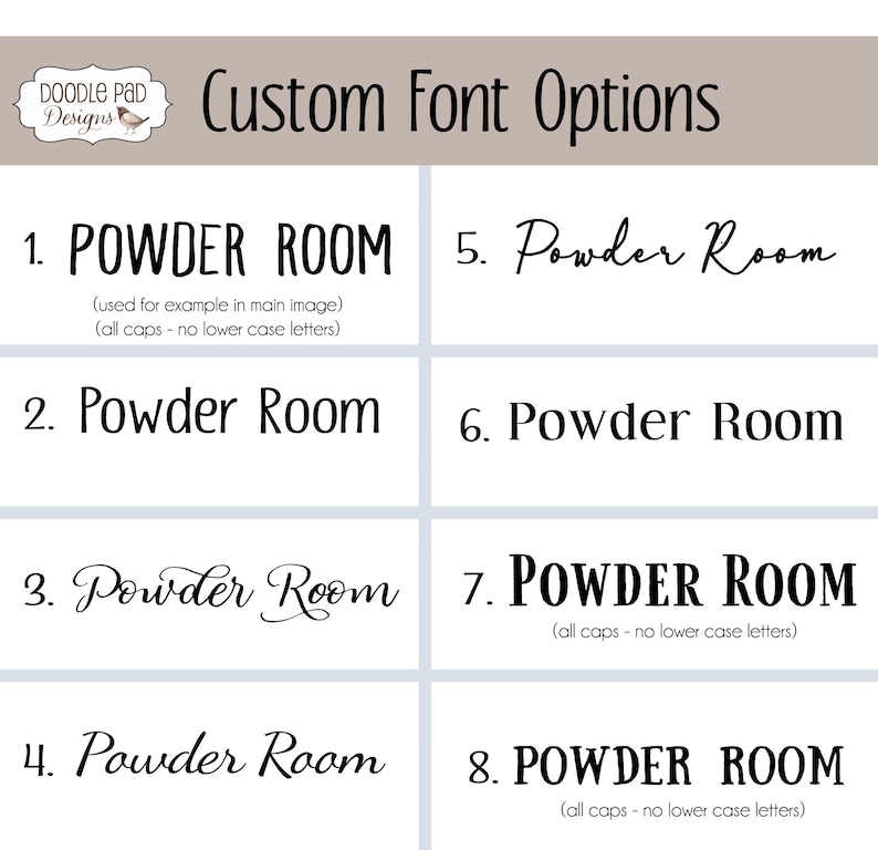 Powder Room Sign, Cottage Chic Bathroom Decor image 4