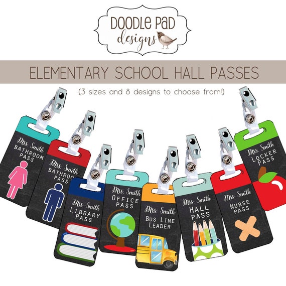 Hall Pass School Reminders Planner Stickers