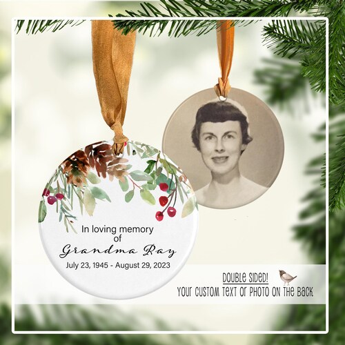 Décoration commémorative personnalisée, cadeau photo commémoratif personnalisé, décoration de Noël, cadeau de sympathie