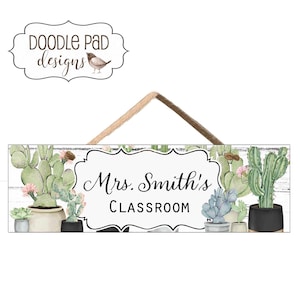 Personalized Cactus Class Door Sign