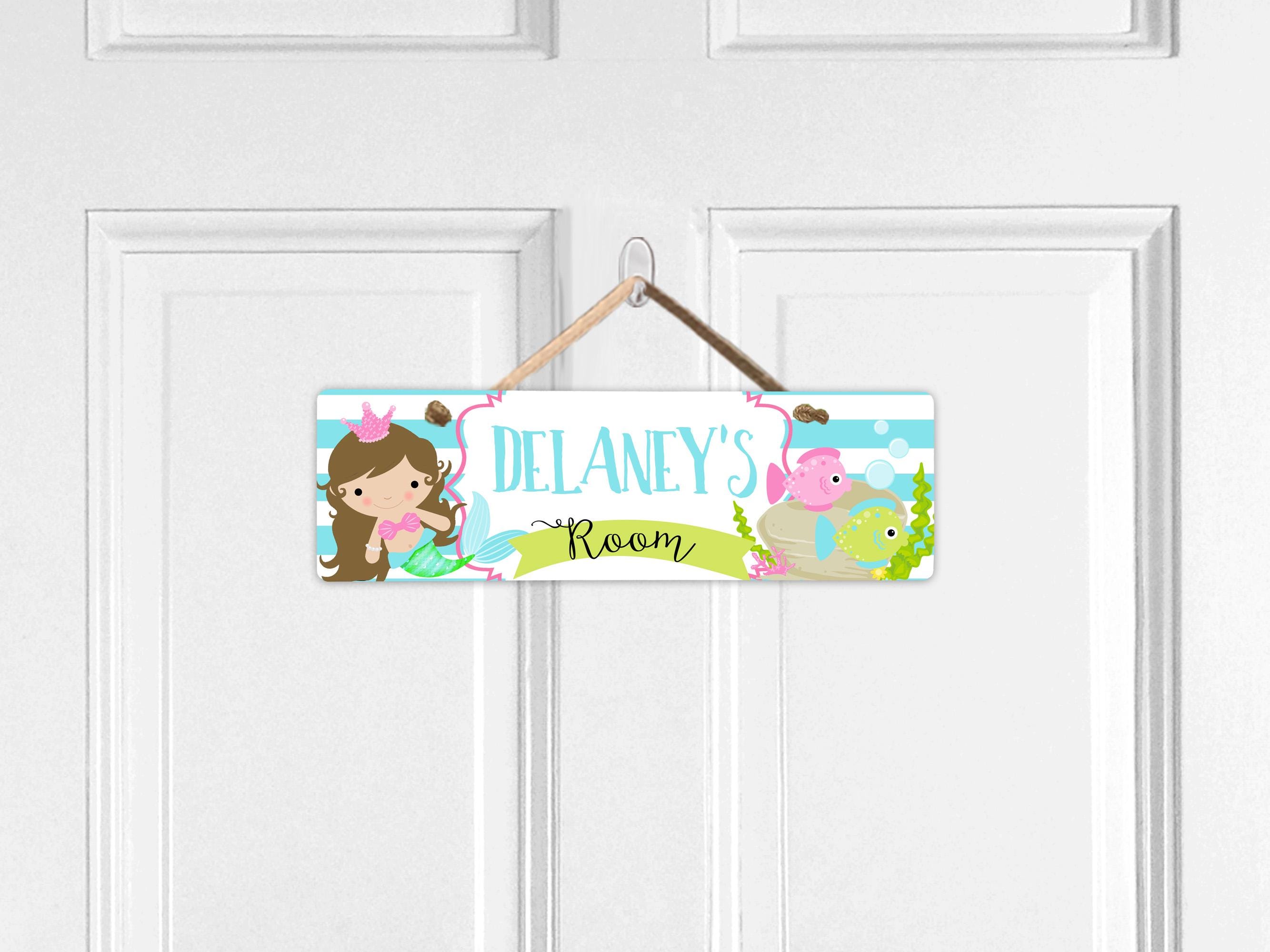 Custom Mermaid Door Sign Personalized Kids Room Decor - Etsy
