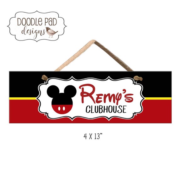 'MICKEYS CLUBHOUSE' Door/Wall Sign for Child's Bedroom ..any name made to order 
