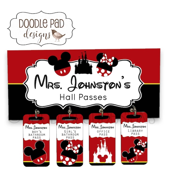 Hall Passes Sign Disney Theme Classroom Etsy