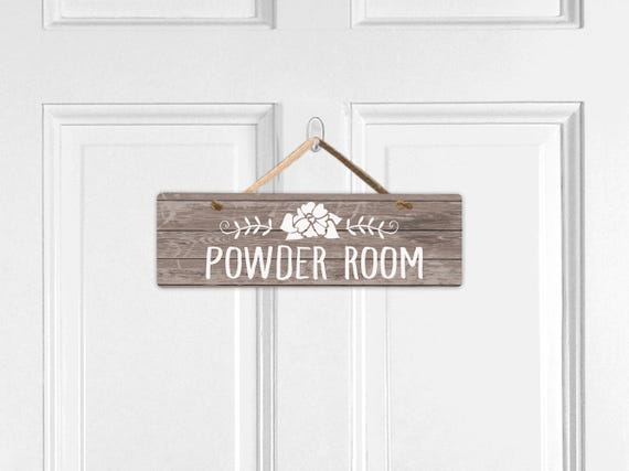 Powder Room Sign, Cottage Chic Bathroom Decor