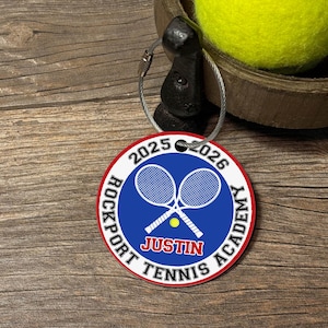 Custom Tennis Bag Tag Personalized Tennis Name Tag Gift for Tennis Players Tournament Award