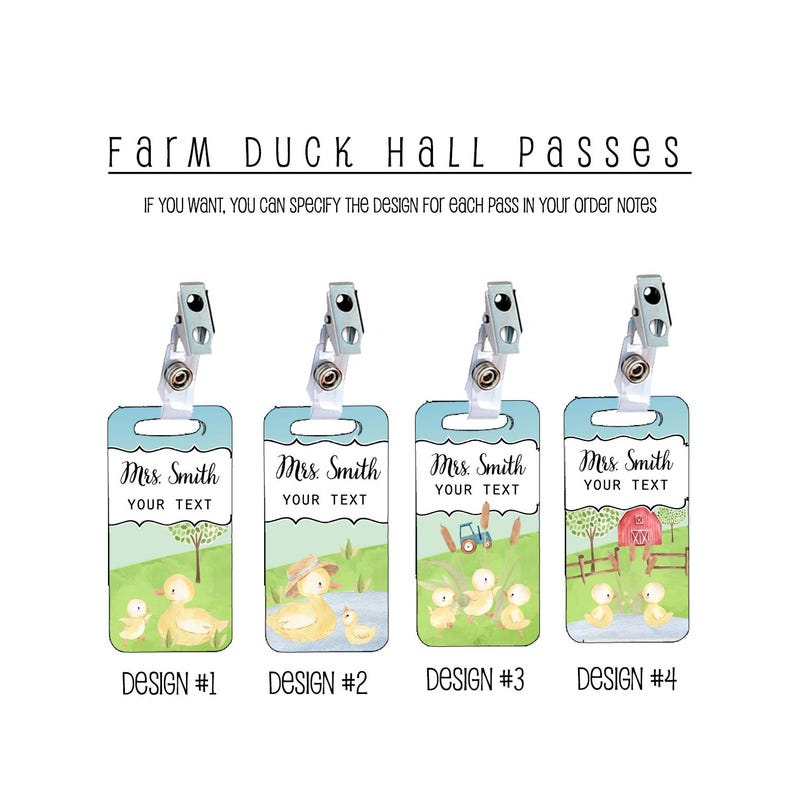 Hall Pass Hanger Ducks Bathroom Pass Classroom Decor Hall Passes Farm ...