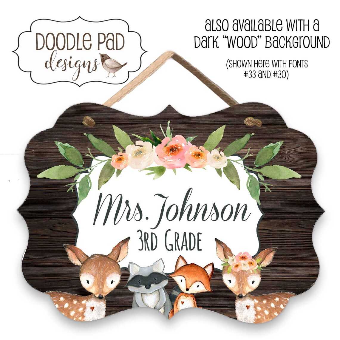 Woodland Classroom Decor Teacher Gift Forest Friends Etsy