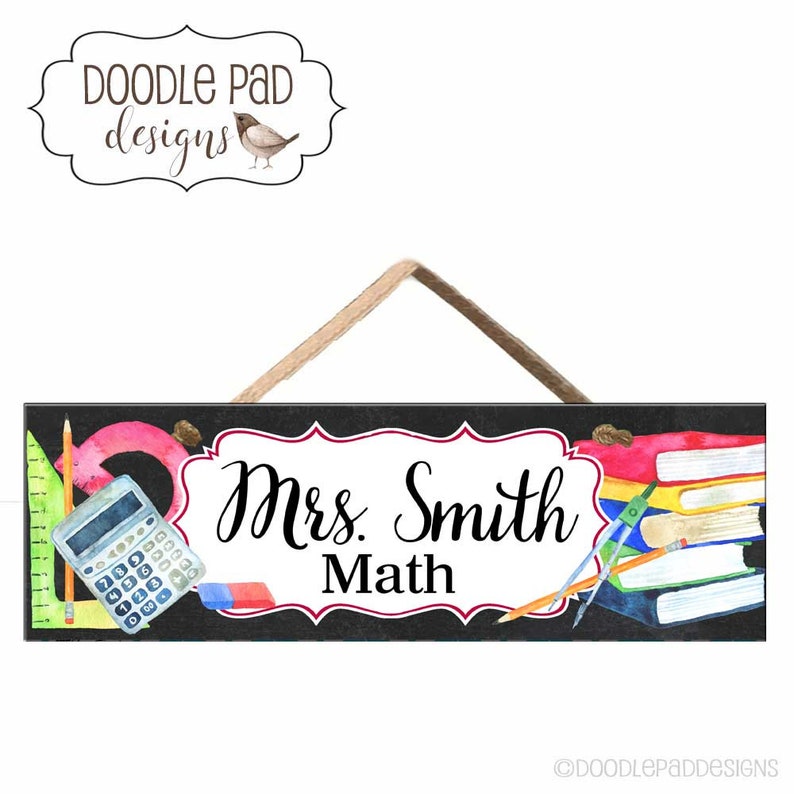 Math Class Door Sign Personalized Teacher Classroom Door Sign Etsy