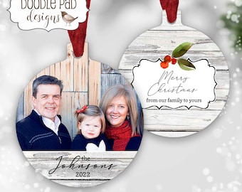 Custom Photo Ornament, Personalized Family Christmas Ornament