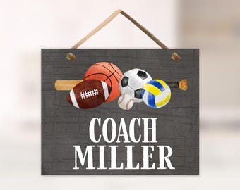 Coach Door Sign Gym Class Sports Theme Classroom Door Hanger Gift for Teacher Appreciation
