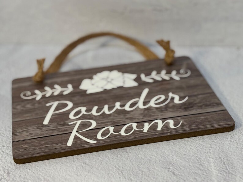 Powder Room Sign, Cottage Chic Bathroom Decor image 8