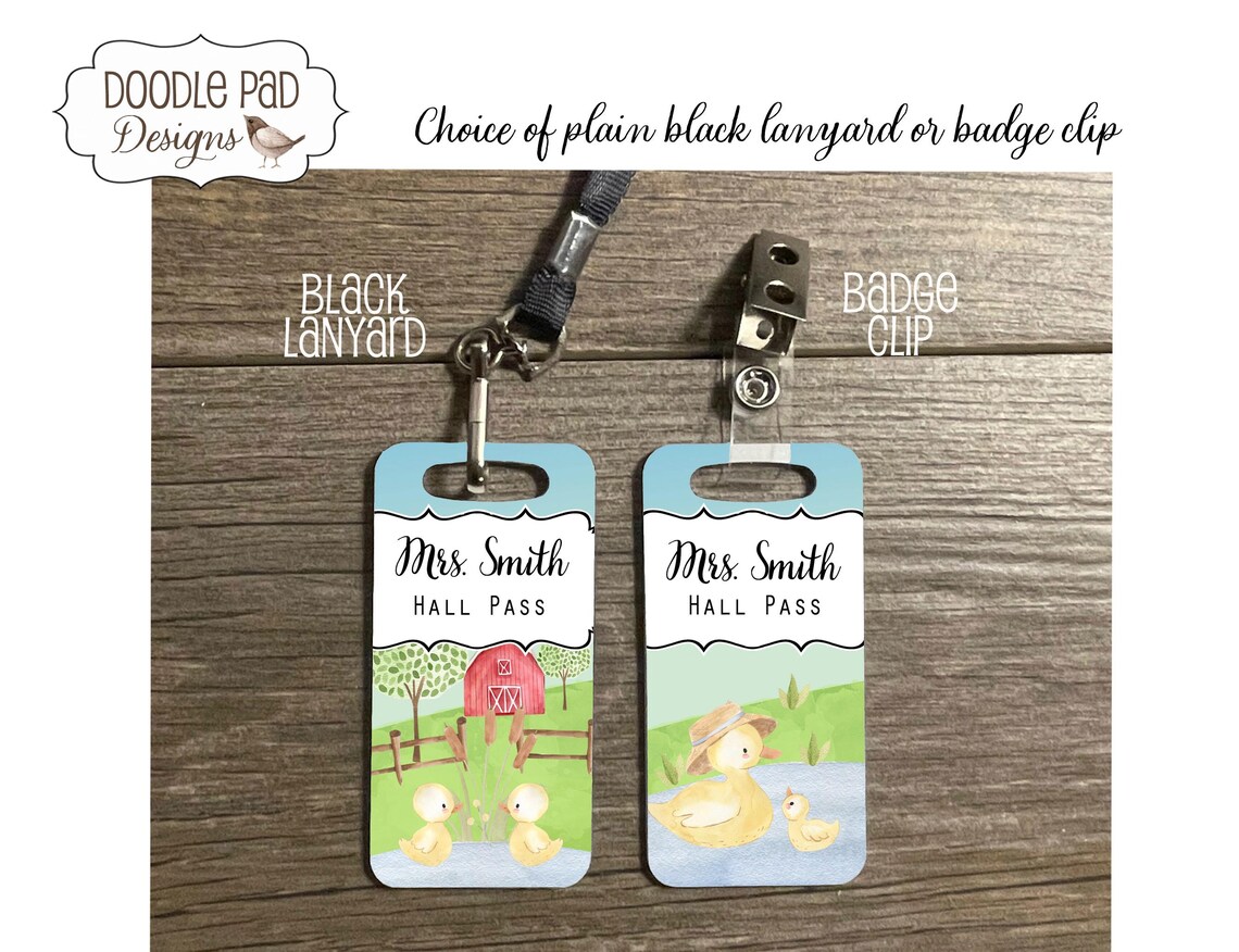 Hall Pass Hanger Ducks Bathroom Pass Classroom Decor Hall Passes Farm ...