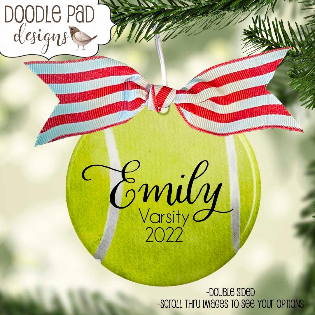 Personalized tennis christmas ornaments Clearance