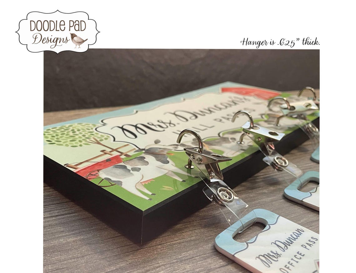 Hall Pass Hanger Ducks Bathroom Pass Classroom Decor Hall Passes Farm ...