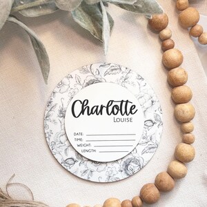 Baby Name Announcement Sign Birth Stats Baby Arrival Sign for Hospital Name Sign Cute Photo Prop Baby Announcement Shower Gift for New Mom