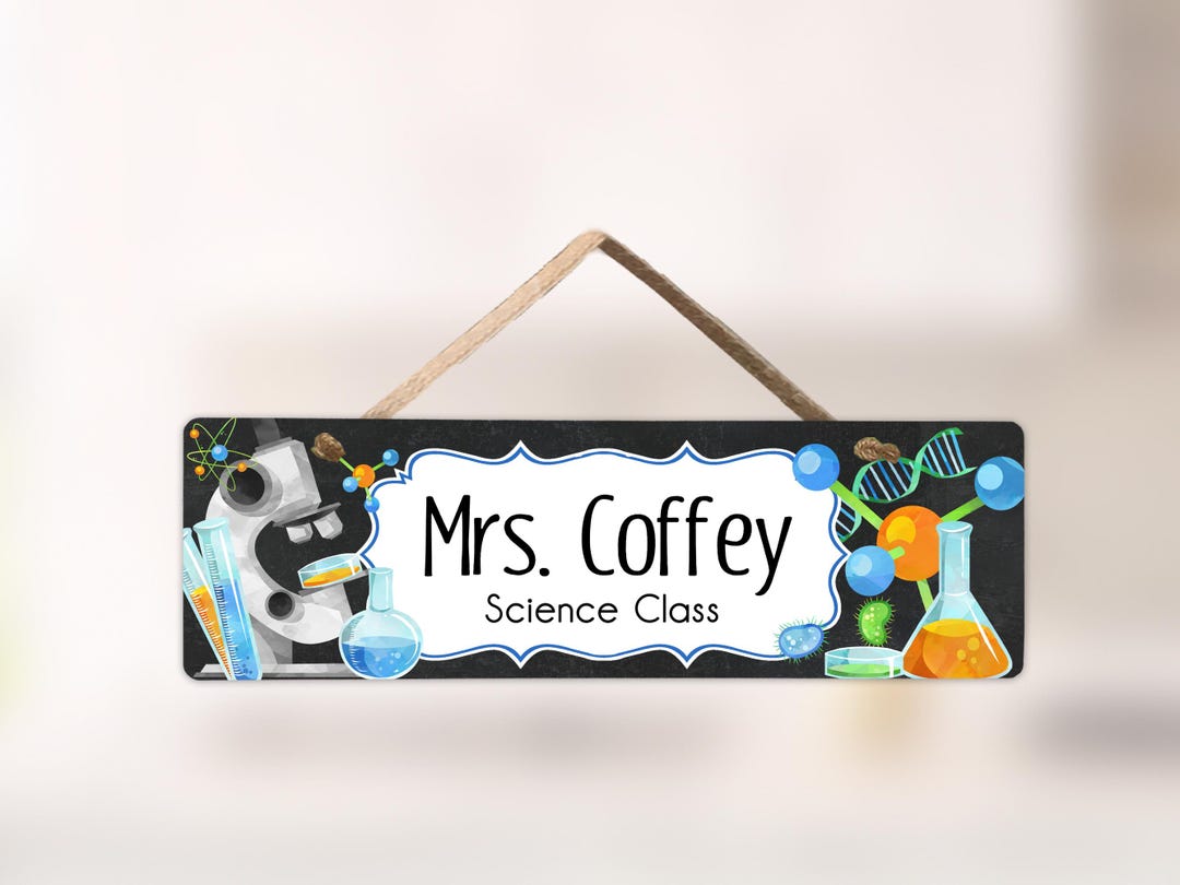 Teacher Door Sign Science Classroom Decor Personalized STEM Class Door ...