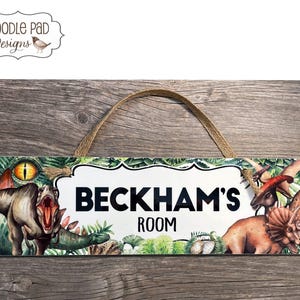 Dinosaur Name Door Sign |  Boys&#39; Room Decor