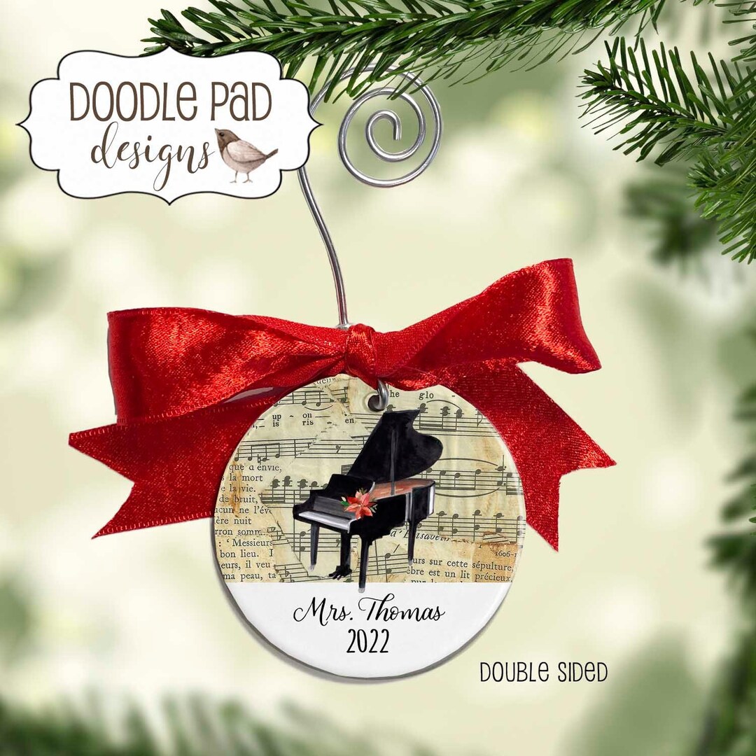 Personalized Piano Ornament Personalized Music Teacher Etsy