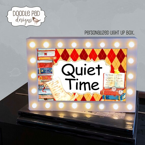 Wizard Classroom Theme Light Box Sign Custom Teacher Appreciation Gift Personalized Quiet Time Sign