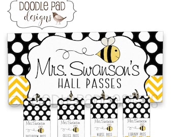 Bumble Bee Hall Pass Classroom Sign