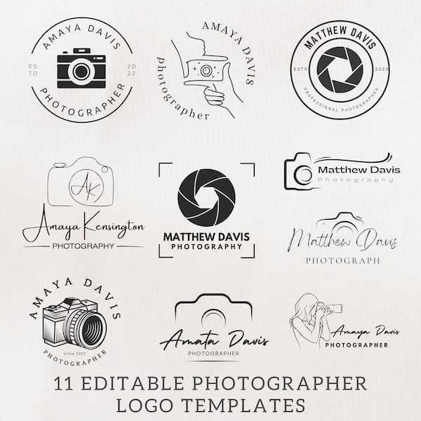 Editable Photographer Logo Photography Logo Design Photographer Templates Business Logo Photography Photo Logo Design Camera Logo