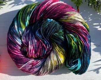 Monet's Garden - Hand dyed yarn - Mohair - Fingering - Sock - DK - Sport - Worsted - Bulky - Variegated Fantasy Yarn