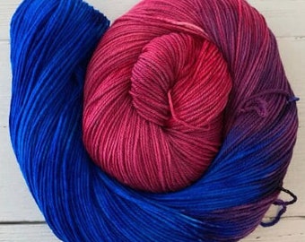 Bisexual Pride- Hand dyed yarn - Mohair - Fingering - Sock - DK - Sport - Worsted - Bulky - Variegated  yarn
