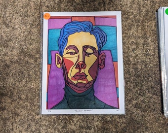 8.5" x 11" "Contour Portrait" Limited Edition Semi Glossy Fine Art Print